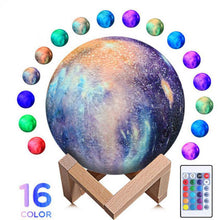 Cargar imagen en el visor de la galería, New Arrival 3D Print Star Moon Table Lamp Colorful Change Touch Home Decor Creative Gift Usb Led Night Light Galaxy Desk Lamp